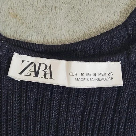 Zara Women's Sleeveless V-Neck Ribbed Long Maxi Dress Black Size Small - Picture 5 of 7